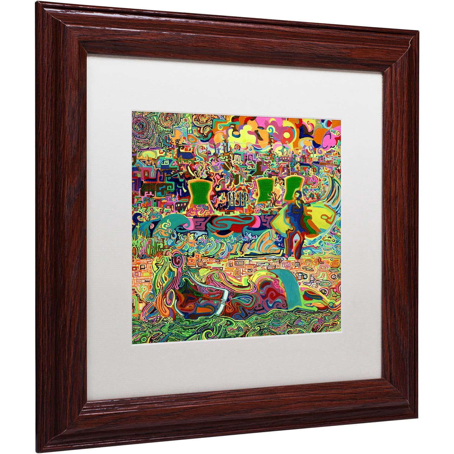 Trademark Fine Art "Fukushima Beach Party" Canvas Art by Josh Byer, White Matte, Wood Frame