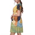 thumbnail image 2 of Yiaed Robes d'Été pour Femmes Motif Bluey Manches Courtes Robe de Plage 2025 avec Poches, 2 of 6