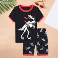 thumbnail image 2 of NOLDARES Infant Baby Boys Shorts Sets Clothes 2pcs Summer Outfit Vibrant Graphic Short Sleeve Tee Shirt Comfy Shorts Pockets(Black,130), 2 of 9