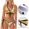 thumbnail image 3 of Dreamtimes Exotic Flowers Bikinis Swimsuit Set for Women Swimwear Triangle Bathing Suit Tie String Thong, X-Large, 3 of 7