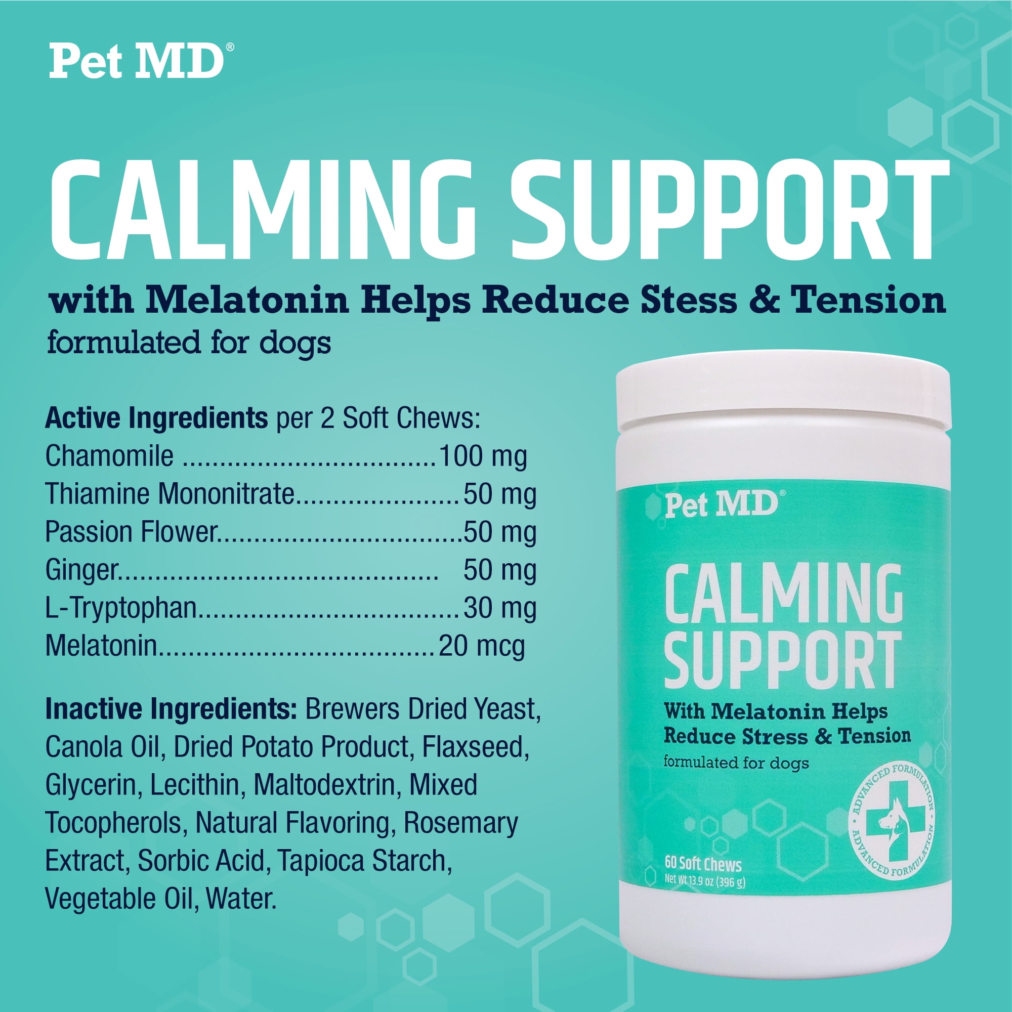 Pet MD Calming Chews for Dogs, 60 ct