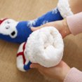 thumbnail image 3 of American Trends Fuzzy Socks with Grips for Women Warm House Socks Indoor Winter Socks Cozy Non Slip Plush Fleece Socks Christmas Socks Blue Bear, 3 of 6