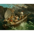 thumbnail image 3 of Georg Perlberg 18x15 Black Modern Framed Museum Art Print Titled - Fishermen Before the Storm (1845), 3 of 5