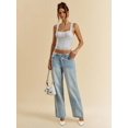 thumbnail image 5 of Women'S Square Neck Sleeveless Tank Tops Basic Tight T Shirts, 5 of 9