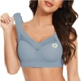 thumbnail image 6 of Gymayou Womens Seamless Sports Bras No Underwire Mesh Breathable Full Coverage Support Yoga Running Bras Light Blue 5XL, 6 of 7