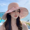 thumbnail image 3 of SikaFu Summer Vinyl Fisherman Hat Seaside Holiday Large Hat, Beach Hat Bow, Temperament Sunscreen Sun Hat Female, 3 of 7