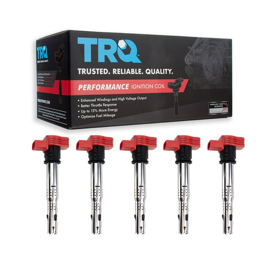 TRQ Performance 5pc Ignition Coil Set for VW Beetle Golf Jetta Passat 2.5L ICA61967 Fits select: 2009-2014 VOLKSWAGEN JETTA, 2012-2014 VOLKSWAGEN PASSAT