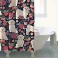 thumbnail image 4 of Shih Tzu Dog and Flower Floral Shower Curtain 72"x84" ,Bathroom Decorative Shower Curtains Set with 12 Hooks,Modern Waterproof Washable Shower Curtain, 4 of 6