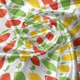 thumbnail image 5 of Ambesonne Colorful Valance Pack of 2, Apples and Leaves Summer, 54"X18", Mustard Dark Pink and Green, 5 of 5