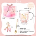 thumbnail image 2 of Personalized Gift for Women Flower Glass Coffee Mug Initial Tea cup Monogrammed Customized Wedding Graduation Gifts Valentine Mother's Day Birthday, 2 of 9