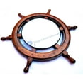 thumbnail image 2 of Nagina International Natural Wood Ship Wheel with Plane Mirror | Maritime Home Decor Gift (12 Inches), 2 of 6