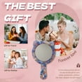 thumbnail image 6 of RAGUPEL Hand Mirrors with Handle,Circle Shaped Mirror 4.7"*3"*0.2" Hand Mirror,Feline Style Small Mirror,Style2, 6 of 7