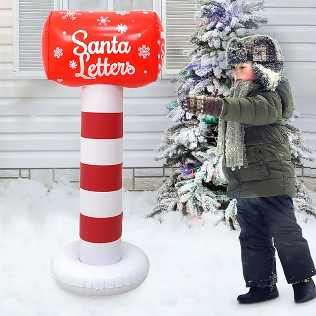 Buzón Inflable Navideño de Pvc | Color Rojo | para Uso Interior y Exterior | 107,4 X 49 X 38,5 Cm | 280 G