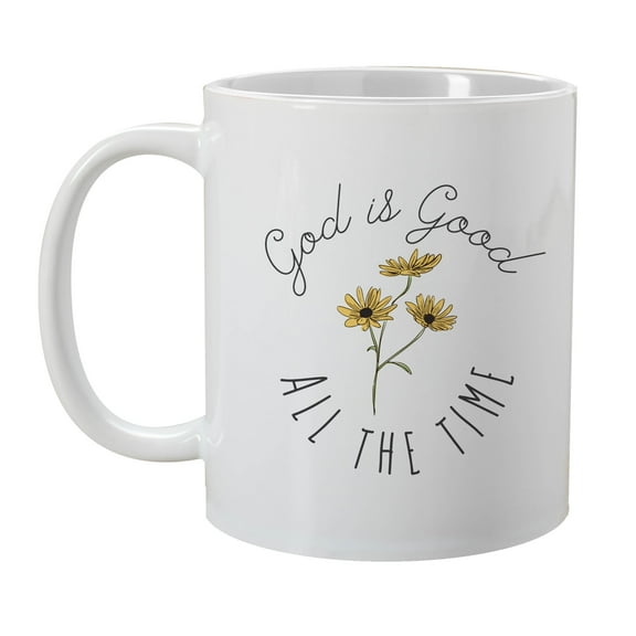 GiftsForYouNow God Is Good Mug – “God Is Good All the Time” Floral Christian Coffee Cup