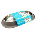thumbnail image 4 of Messy Mutts Double Silicone Feeder with Stainless Bowls | Non-Skid Food Dishes for Dogs | Sizes Available for All Pets | Dog Food Bowls | Extra-Large, 6 Cups Per Bowl | Grey, 4 of 7