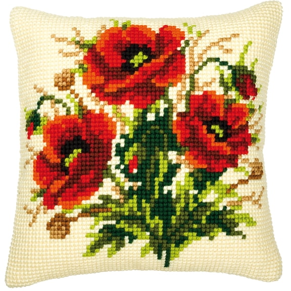 Vervaco® Poppies Pillow Cover Needlepoint Kit