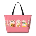 thumbnail image 2 of Sigee Cute Cat Print Extra Large Waterproof Beach Travel Bag with Zipper - Durable and Versatile for Vacation, Gym, and Daily Use, 2 of 7