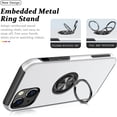 thumbnail image 4 of Shockproof Case for iPhone 13 6.1 inch, [Embedded Finger Ring] Military Grade Phone Case Cover with Reinforced Metal Stand Kickstand [Support Magnetic Car Holder] for iPhone 13, Silver, 4 of 14