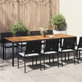 thumbnail image 1 of vidaXL Garden Dining Table Black 250x100x75 cm Poly Rattan, 1 of 4