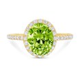 thumbnail image 7 of Solitaire with Accents Engagement Ring for Women - 2.27ct Natural Peridot in 14K Yellow Gold Promise Ring, 7 of 7