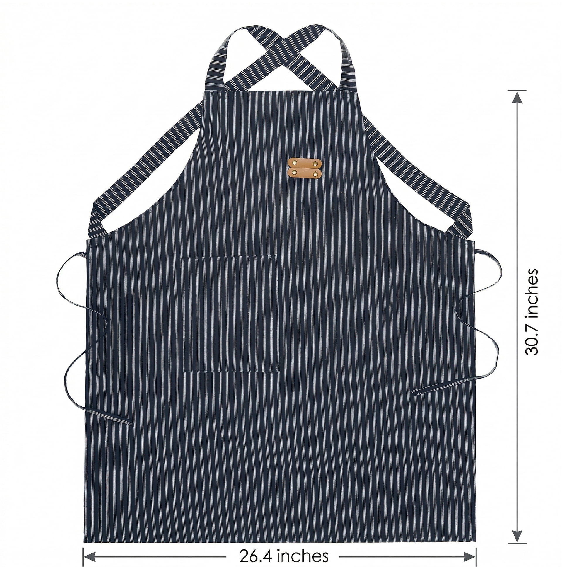 Unique Bargains Durable Polyester Kitchen Apron with Pockets for Cooking 26.4x30.7in Black