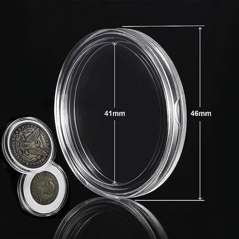 Petite boîte de rangement pour pièces de monnaie en plastique transparent avec couvercle à Petite boîte de rangement pour pièces de monnaie en plastique transparent avec couvercle à