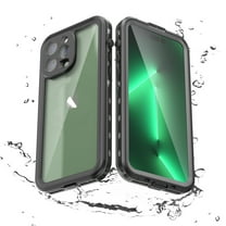Feishell for iPhone 14 Pro Waterproof Case Built-in Screen Protector Clear Water Proof Shockproof Dustproof Snowproof Full Body Rugged Transparent Underwater Phone Case,Black