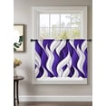 thumbnail image 2 of Sheer Curtains 54 Inch Length, Purple White Moire Semi Sheer Curtains Light Filtering Window Treatment, Modern Abstract Art Elegant Privacy Voile Drapes for Living Room Bedroom 52x54 Inch, 2 of 7