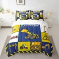 thumbnail image 2 of Homewish Excavator Truck 7-Piece Bedding Comforter Set,Construction Vehicles King Bedding Sets,Yellow Blue Bed Sheets For Boys Teens,Breathable Home Decor Reversible, 2 of 8