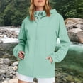 thumbnail image 2 of Duoif Rain Jacket Women, Lightweight Raincoats Zip up Outdoor Hiking Windbreaker Jackets with Hood Lightweight Raincoat Jackets for Women Mint Green XXXXL, 2 of 8