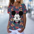 thumbnail image 1 of Tee Shirt Femme Oblique V-neck Women Clothes Summer Casual Disney Mickey Mouse Tshirts Short Sleeve Tops Korean Woman Y2k Tops8XL Gao Jinjia LED, 1 of 1