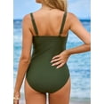 thumbnail image 4 of Asoul Women's One Piece Swimsuit Ruched Tummy Control Bathing Suits Vintage Retro Push Up Swimwear, 4 of 8