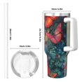 thumbnail image 4 of Sikiie Butterflies On Rocky Cliff Insulated Stainless Water Bottle Lid Travel Mug Cup Insulated Tumblers Cup 40oz Ice Bully With Handle, 4 of 8