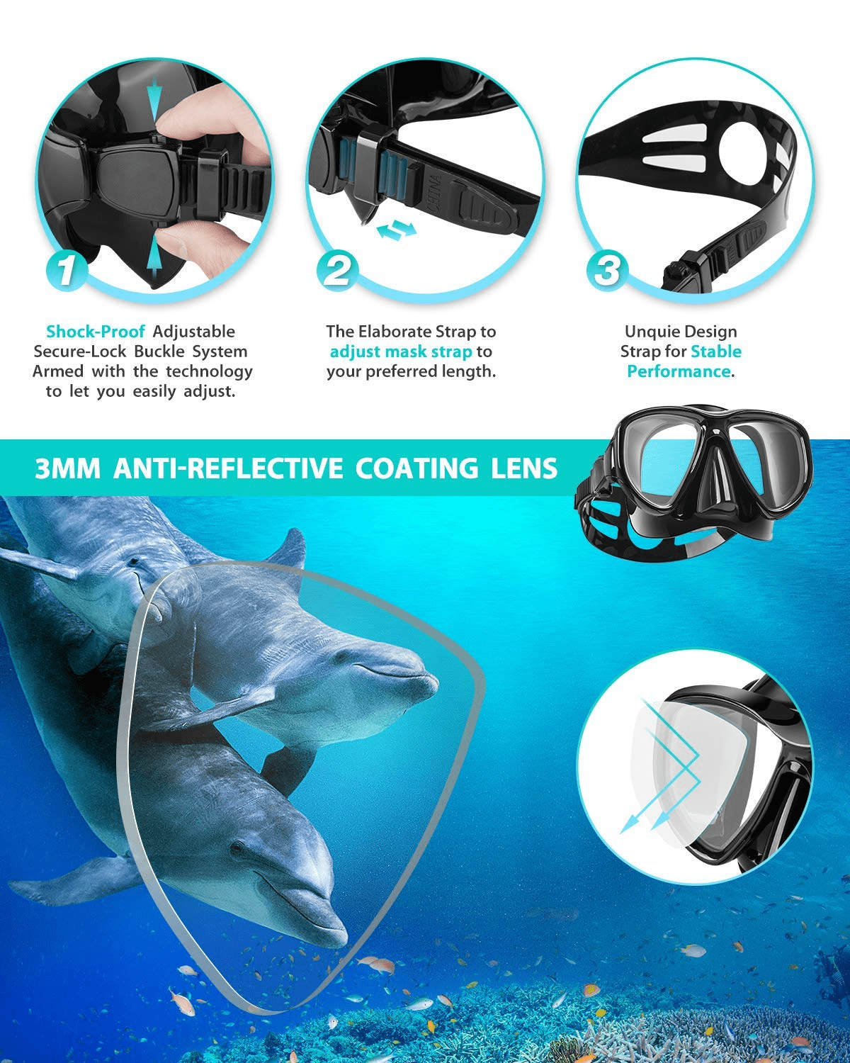 YUHX Diving Mask, Diving Goggles Snorkel Set for Ubuy Nepal