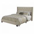 thumbnail image 4 of Home Design Brady Twin Tufted Wingback Upholstered Panel Bed Frame, Gold Faux Leather, 4 of 7