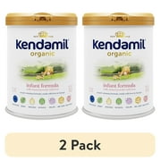 (2 pack) Kendamil Organic Whole Milk Infant Formula Powder, European with HMOs, Prebiotics, No Palm Oil or added Soy, with DHA, Can, 28.2oz