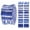 Medium Blue, variant on Soimoi 40Pcs Japanese Sashiko Print Cotton Precut Fabrics For Quilting Craft Strips 2.5x42inches Jelly Roll - Medium Blue