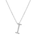 thumbnail image 4 of Amanda Rose Collection 14K White  Gold Diamond "I" Initial Pendant on a 16 inch chain, 4 of 4