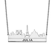 Personalized Cityscape Name Necklace Paris Skyline