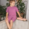 thumbnail image 4 of Fotbe Gingham Pijama Estampada de 2 Piezas para Niños – Ropa de Dormir de Manga Corta Cómoda para Niños y Niñas, Camiseta y Shorts de Algodón-3X-Large, 4 of 6
