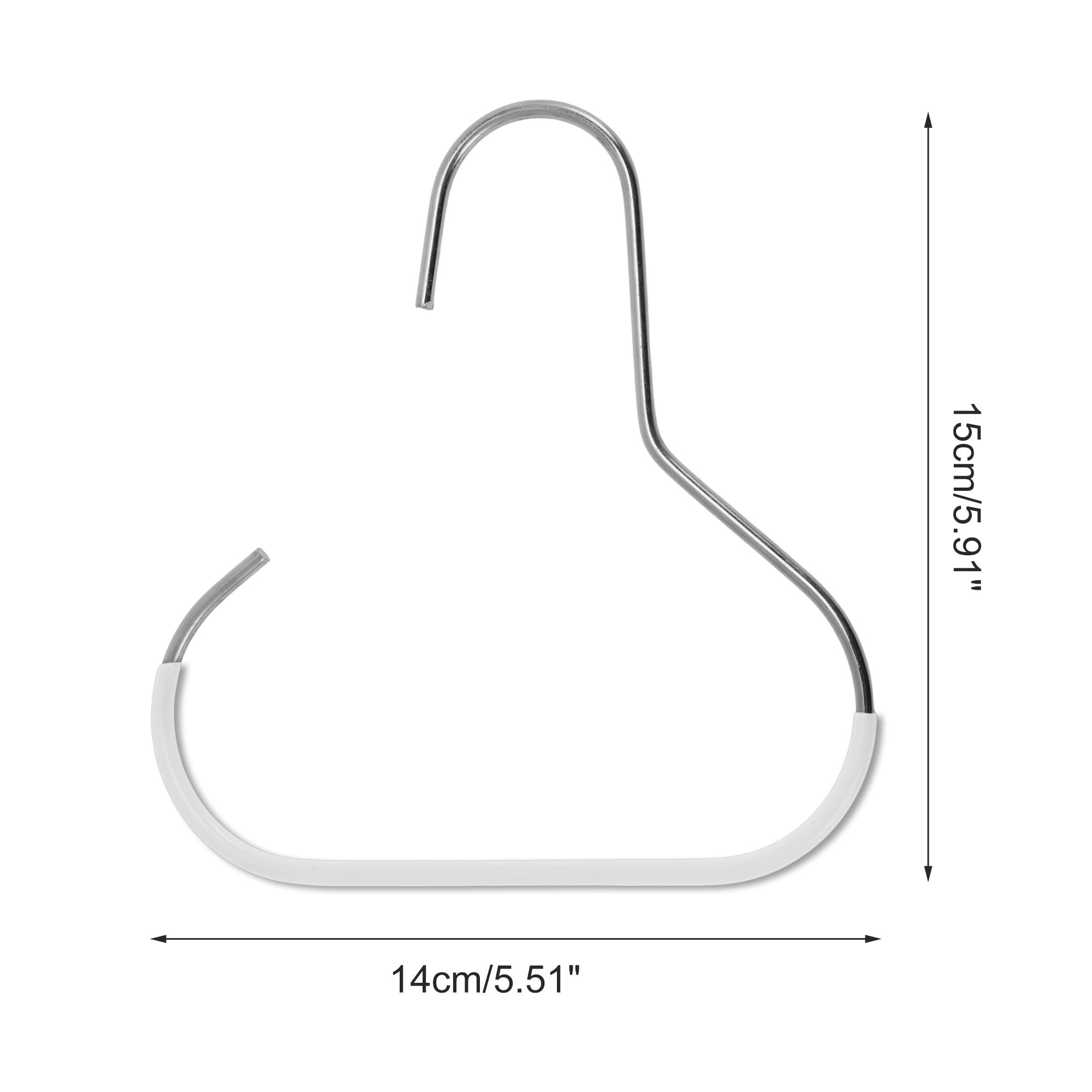 Unique Bargains 5Pcs Durable Arc Opening S-Shaped Hooks For Clothespins Jewelry White