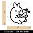 thumbnail image 2 of Cute Kawaii Bunny Rabbit Eating a Carrot for Lunch Rubber Stamp for Scrapbooking Crafting Stamping - Medium 1 Inch, 2 of 7