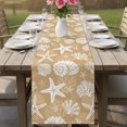 thumbnail image 6 of Table Runners 70 Inches Long Dress Scarves, Starfish Khaki Coastal Farmhouse Coffee/Dining/Kitchen Table Decor, Holiday Table Runner, Summer Nautical Shell Beach 13x70 Inch, 6 of 9