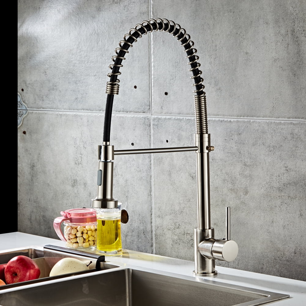 Kepooman Pull-Out Kitchen Sink Faucet with Sprayer, Swivel Spout, Chrome Kepooman Pull-Out Kitchen Sink Faucet with Sprayer, Swivel Spout, Chrome