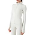 thumbnail image 1 of Chaqueta de entrenamiento con media cremallera y tops de yoga de forro polar cálido para mujer, 1 of 4