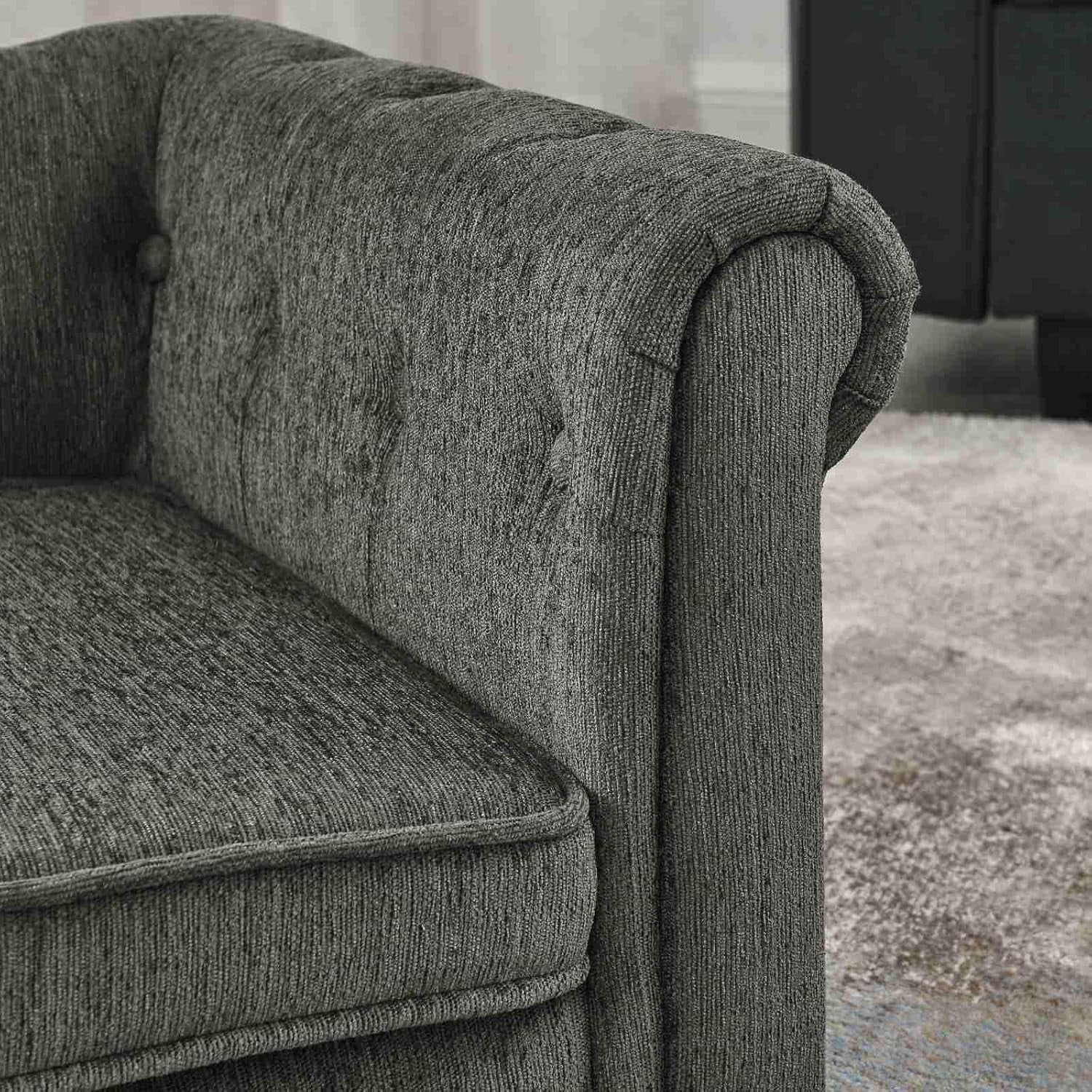 Elegant Pet Sofa, Premium Tufted Fabric Dog Couch, Comfortable & Stylish Pet Furniture, Perfect for Medium to Large Dogs, 38.9"x23.2"x13.7" H, Dark Gray