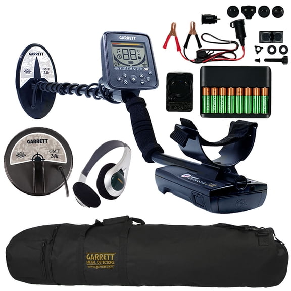 Garrett Goldmaster 24k Metal Detector w/ 6" x 10" Coil Elliptical DD and 6" Round Concentric Coils with Garrett Carry Bag