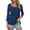 Navy, variant on Women T Shirts Ladies Three Quarter Sleeve Square Neck Colorblock Summer Dressy Blouse Top L