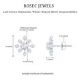 thumbnail image 4 of Rosec Jewels Lab Created Diamond Snowflake Earrings with Screw Back (Ef-Vs Grade) - Minimalist Earrings Ready to Gift for Christmas, 925 Sterling Silver, 4 of 6