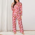 thumbnail image 2 of Pofeuu hearts and cute corgi Print Womens Pajamas Set Long Sleeve Sleepwear Button Down Nightwear Soft Pj Lounge Sets Button Down Pajamas Women-XX-Large, 2 of 7